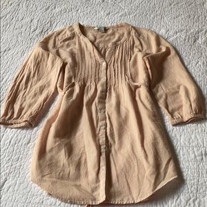 Forever21 peach/white stripe buttondown dress sz10